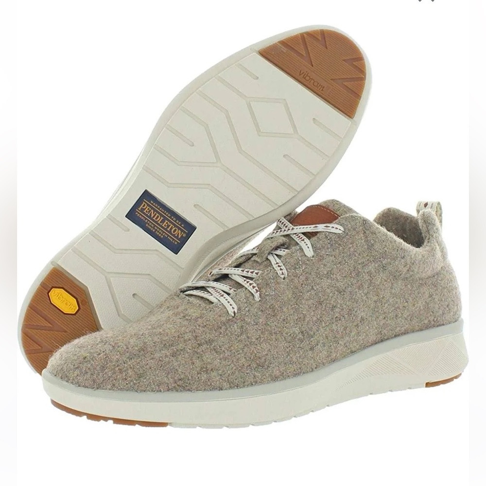 PENDLETON Wool‎ Shoe Sneaker Men's Lace Up Heathered Grey Gray Brown Vibram Sz